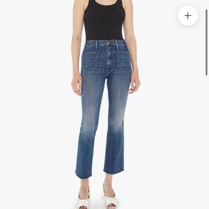 Mother Denim Hustler Patch Pocket Ankle Fray, 27